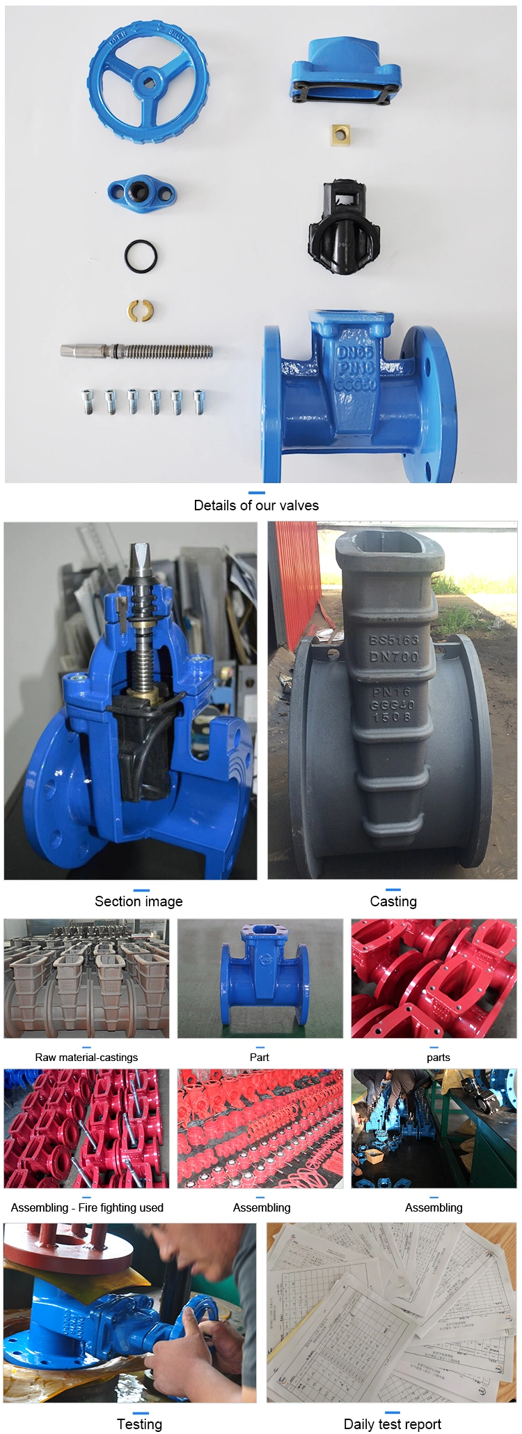 BS 5150/ DIN 3352 F4 F5/ Awwa C515 Double Flanged 2-36 Inch Non Rising Stem Gate Valve Ductile Iron Stainless Steel CF8 CF8m with Resilient Seat